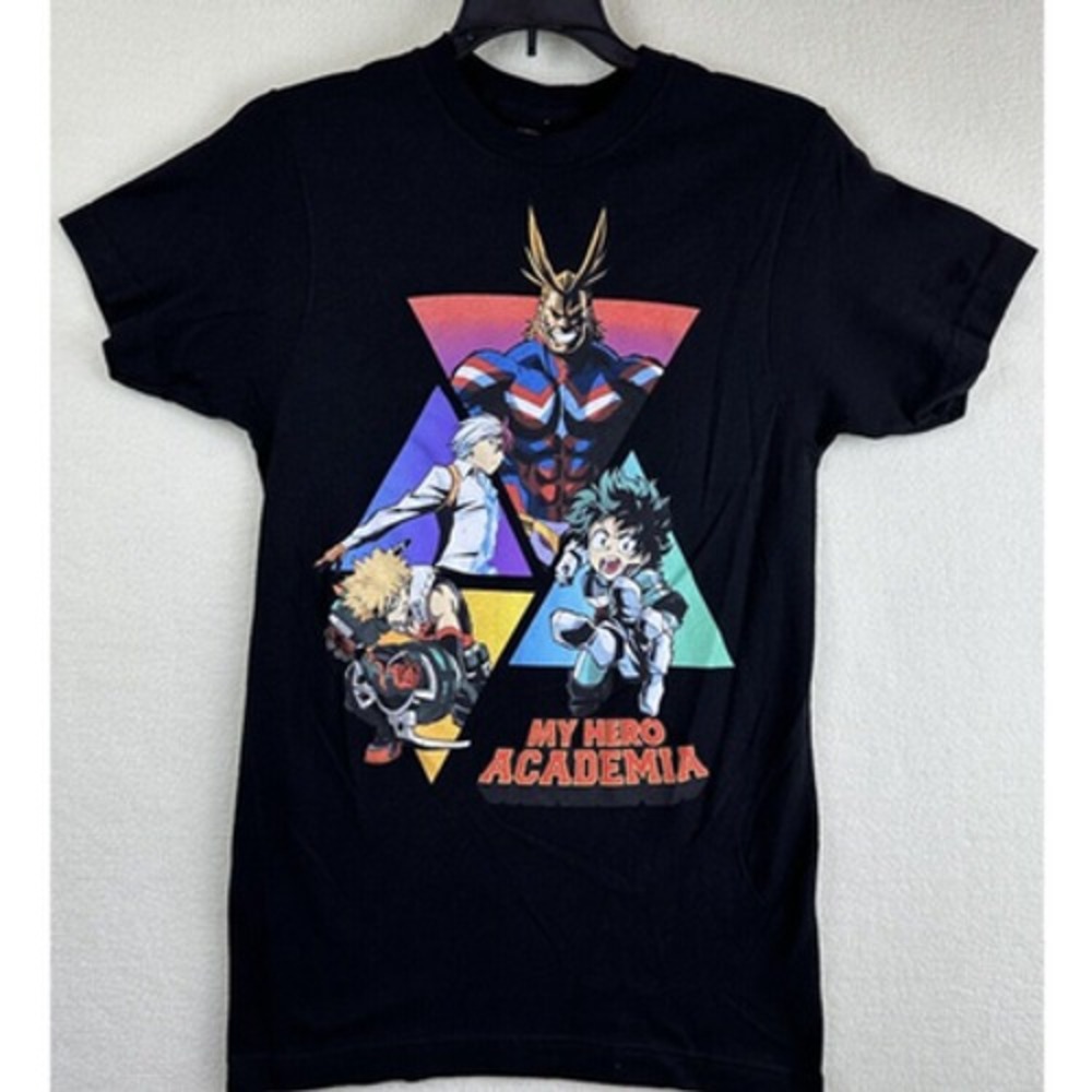 My Hero Academia Funimation T Shirt Size XS Black Graphic Print Short Sleeve